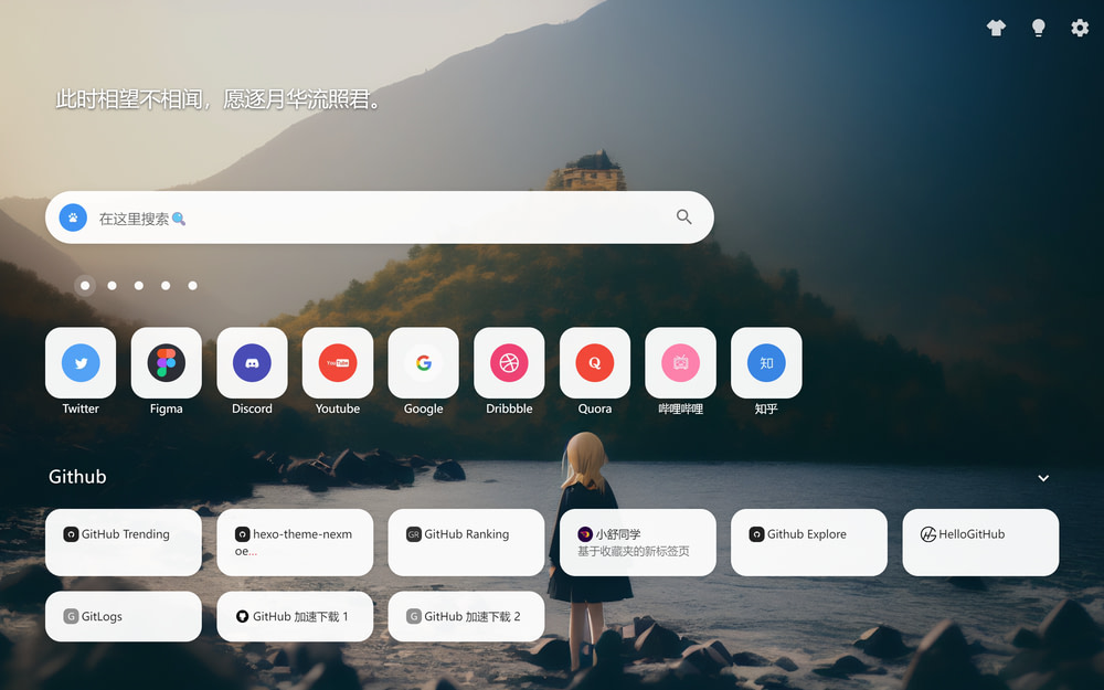 Board overview with grouped bookmarks